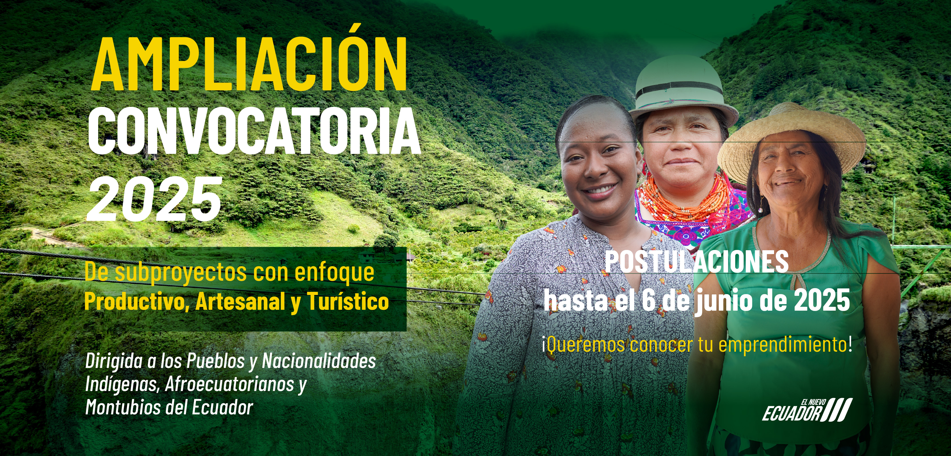 Convocatoria 2025 de subproyecto productivos, artesanales y turísticos.