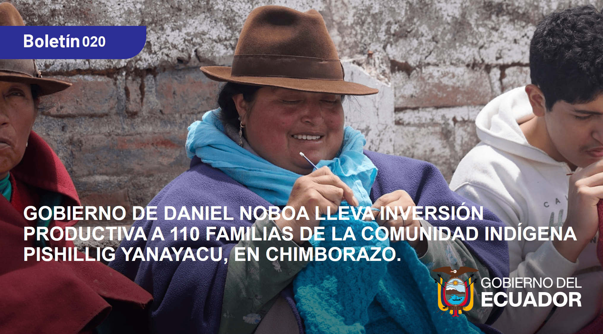 Gobierno de Daniel Noboa lleva inversión productiva a 110 familias de la comunidad indígena Pishillig Yanayacu, en Chimborazo